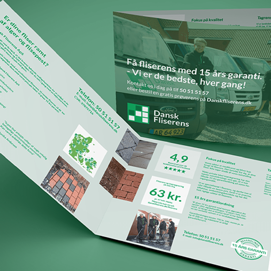 Design af flyer til Dansk Fliserens ApS