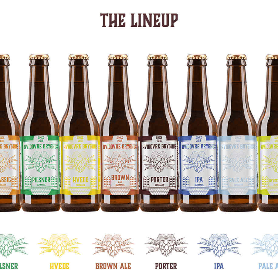 Øl-etiketter samlet line-up til Hvidovre Bryghus