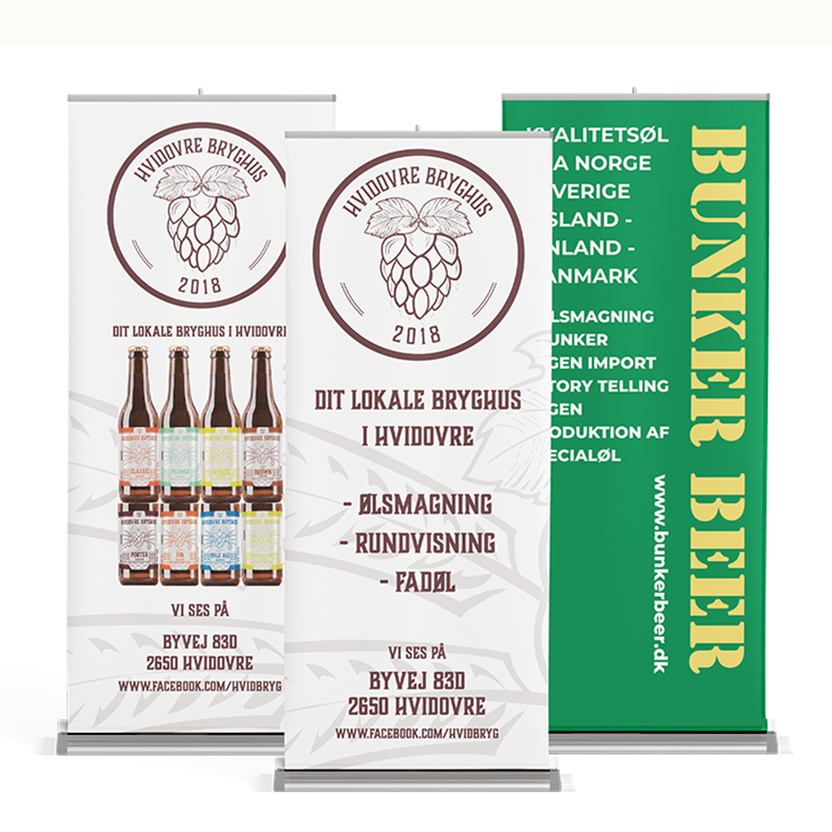 Rollup banner design til Hvidovre Bryghus